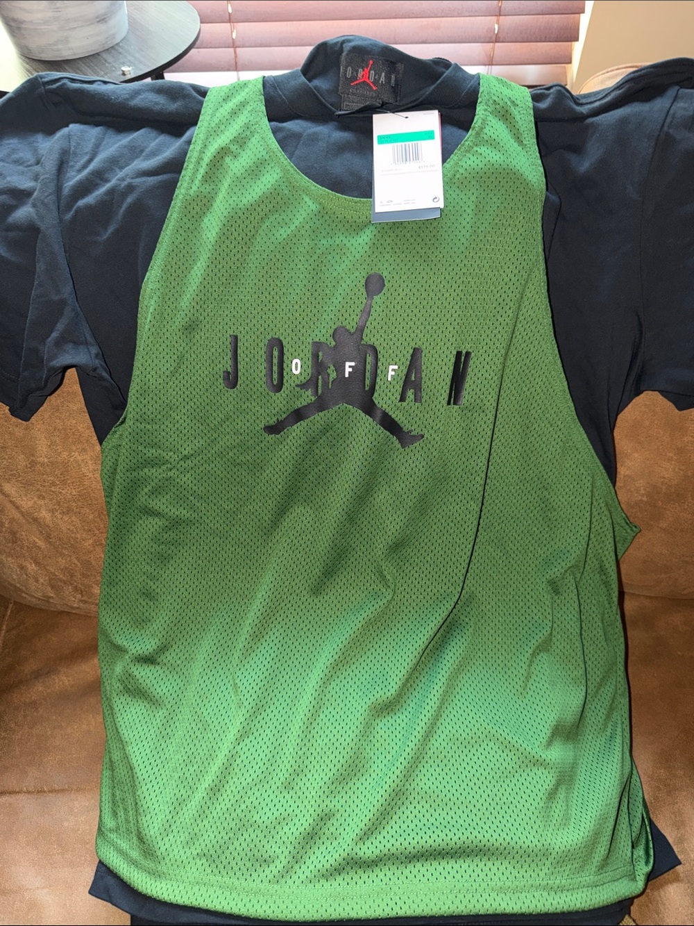 Jordan Green Mesh Logo Tank Top for Kids